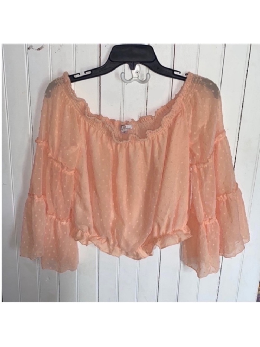 Bailey’s Blossoms Cropped Blouse Peach Size M